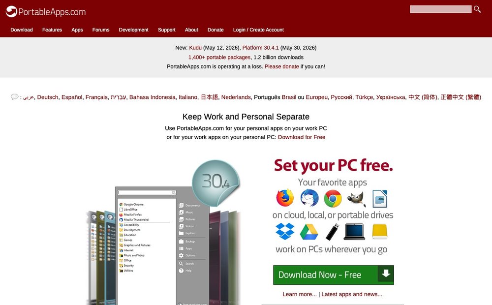 PortableApps.com homepage