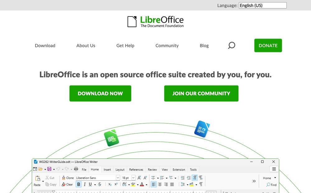 LibreOffice homepage