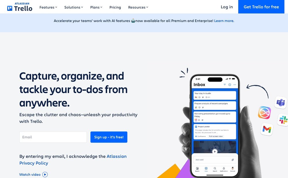 Trello homepage