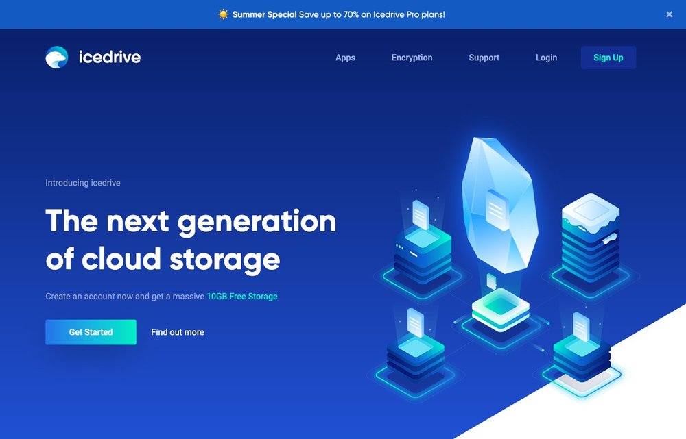 Icedrive homepage