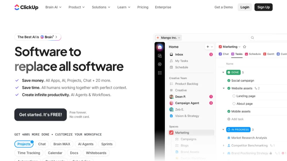 ClickUp business management software