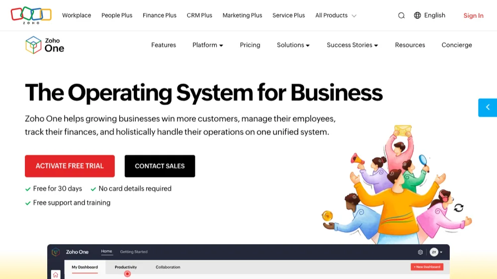 Zoho One business management software