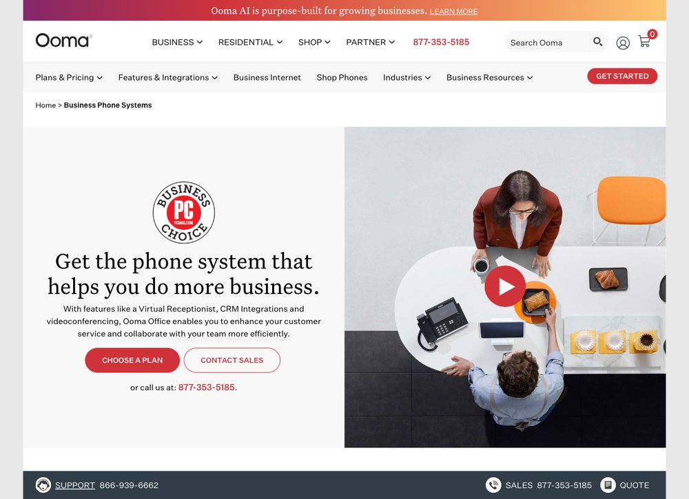 Ooma Office business phone system screenshot
