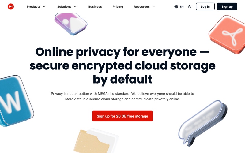 MEGA encrypted cloud storage
