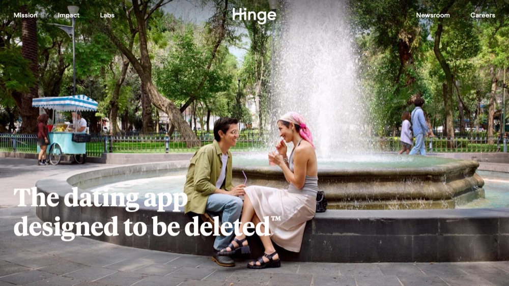 Hinge app homepage screenshot