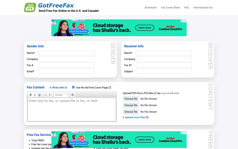 GotFreeFax online fax service