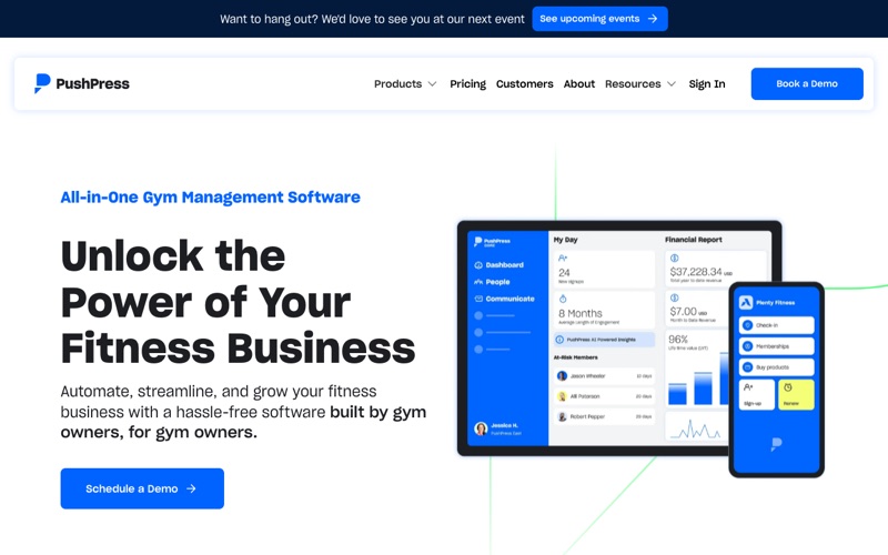 PushPress gym management software