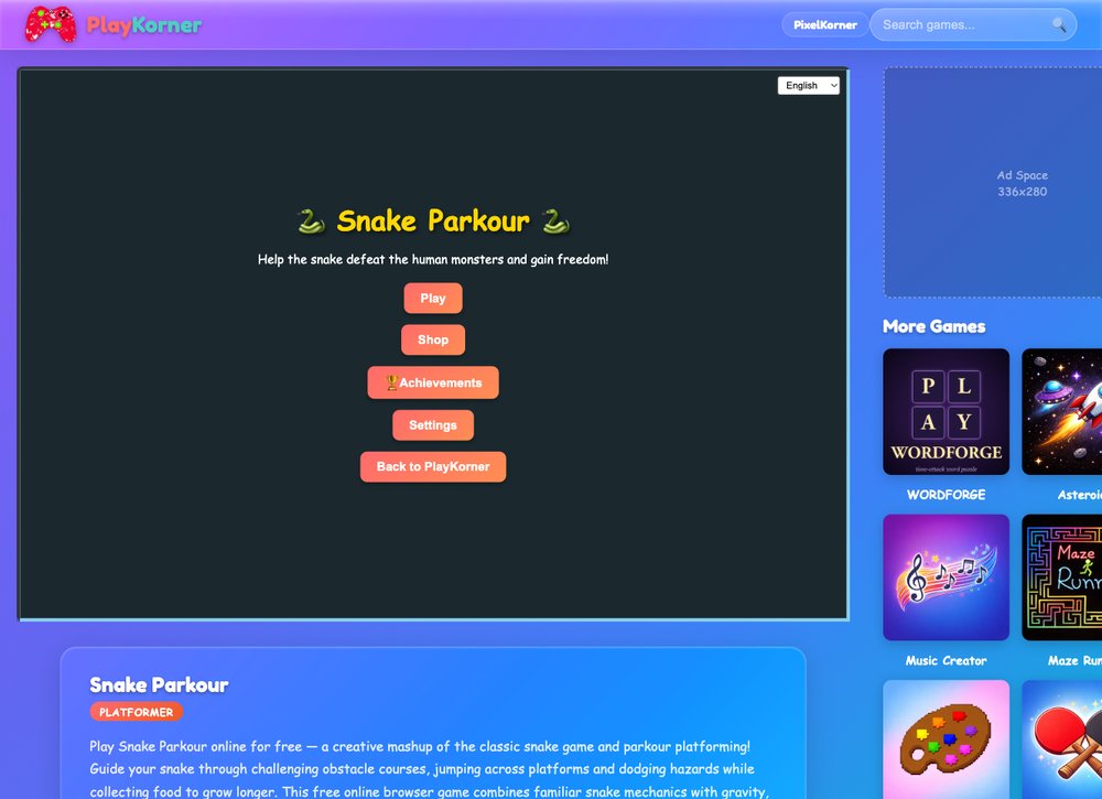 Snake Parkour HTML5 game screenshot