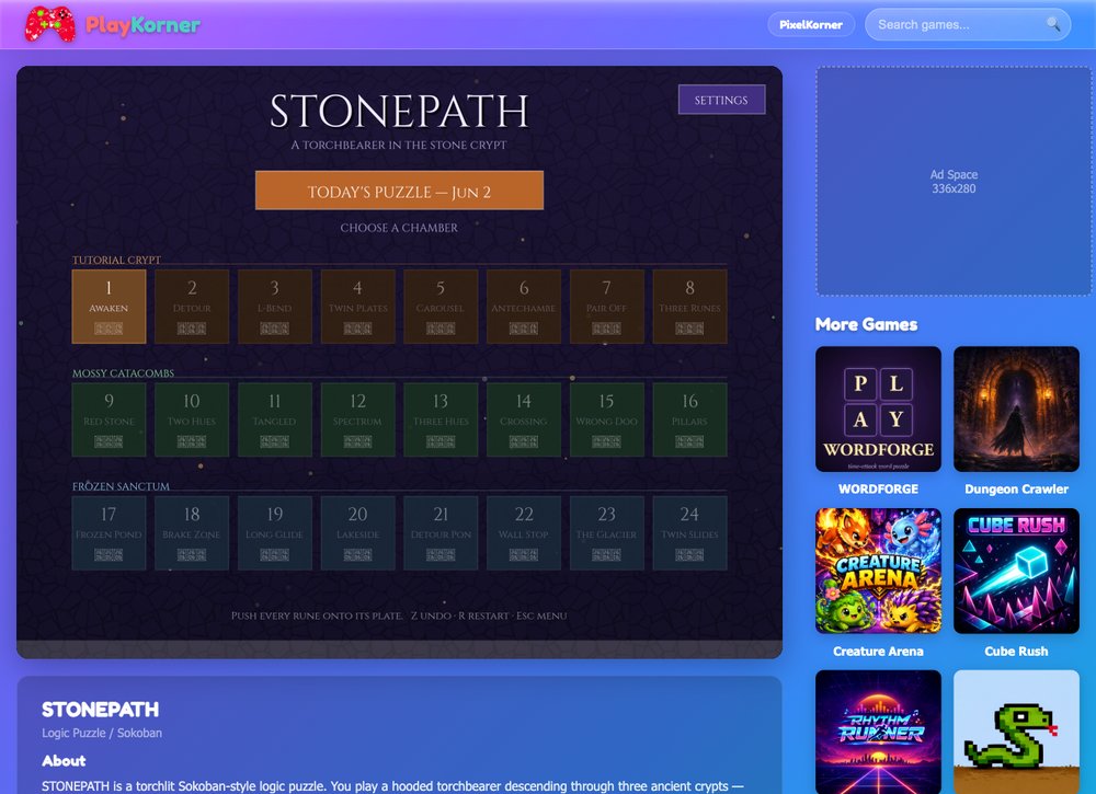 Stonepath HTML5 game screenshot