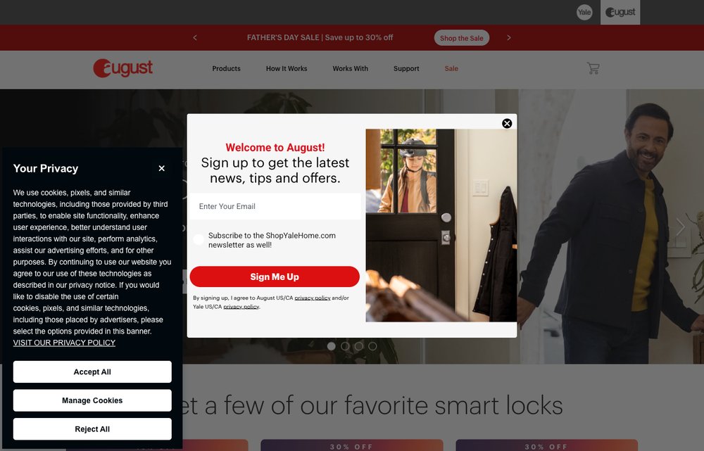 August Smart Lock app homepage screenshot