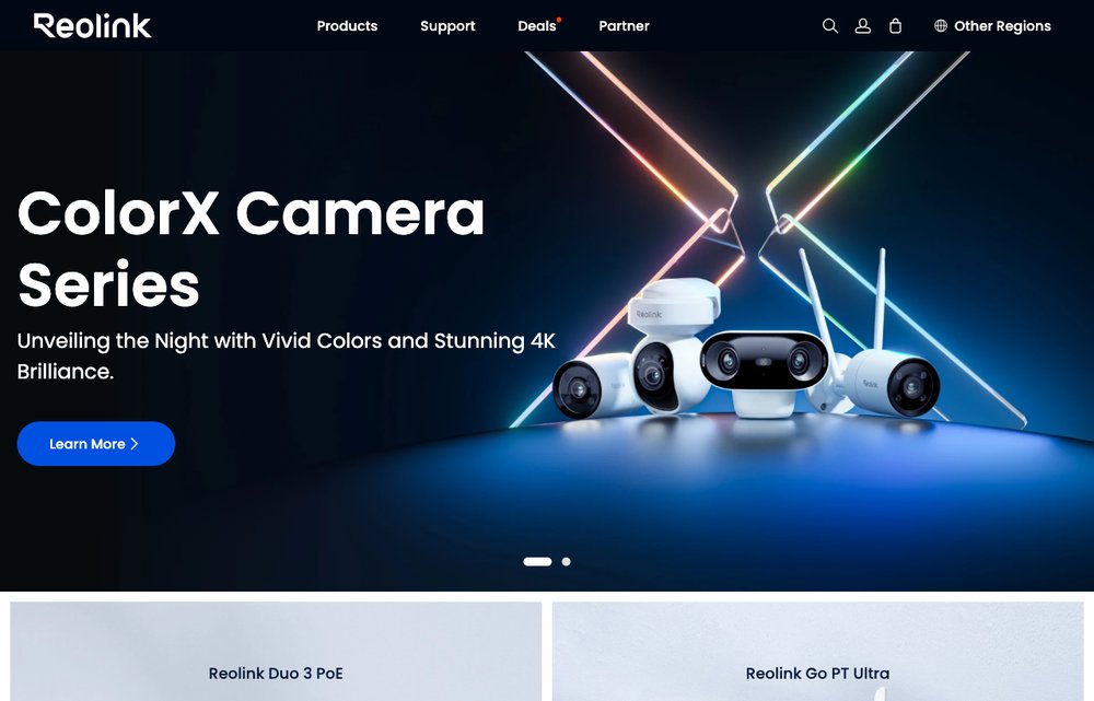 Reolink app homepage screenshot