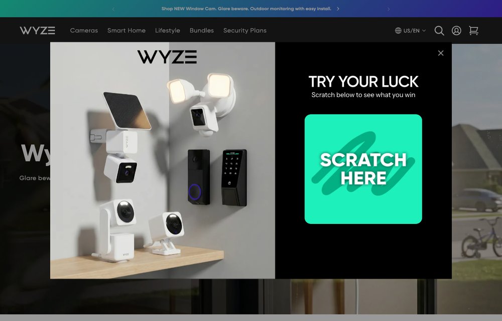 Wyze app homepage screenshot