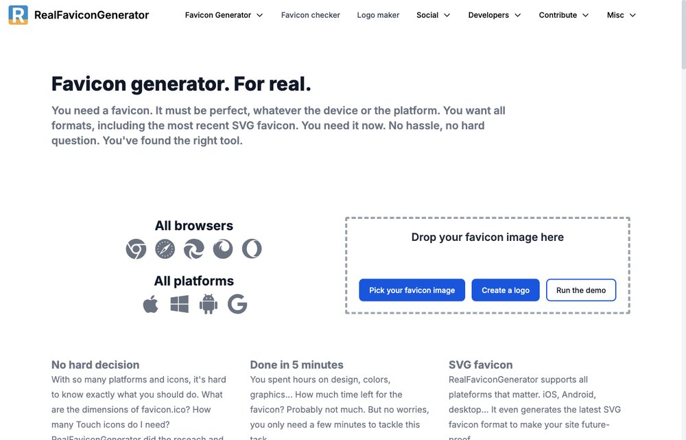 RealFaviconGenerator screenshot