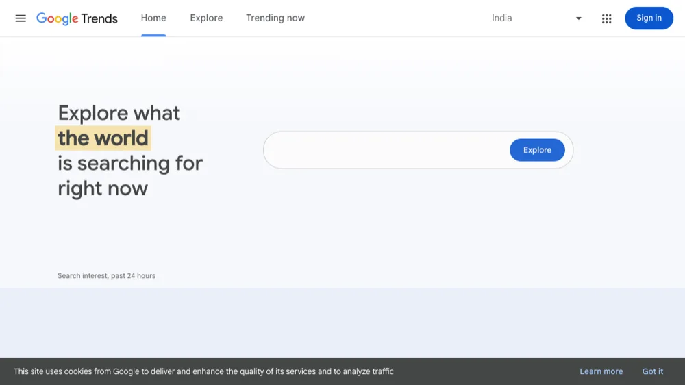 Google Trends keyword research tool