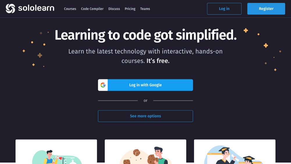 SoloLearn homepage screenshot