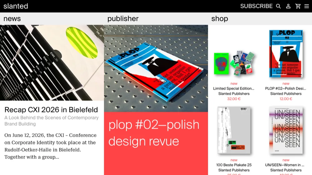 Slanted magazine website