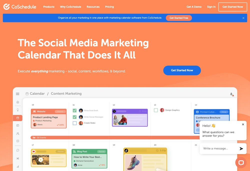 CoSchedule marketing calendar