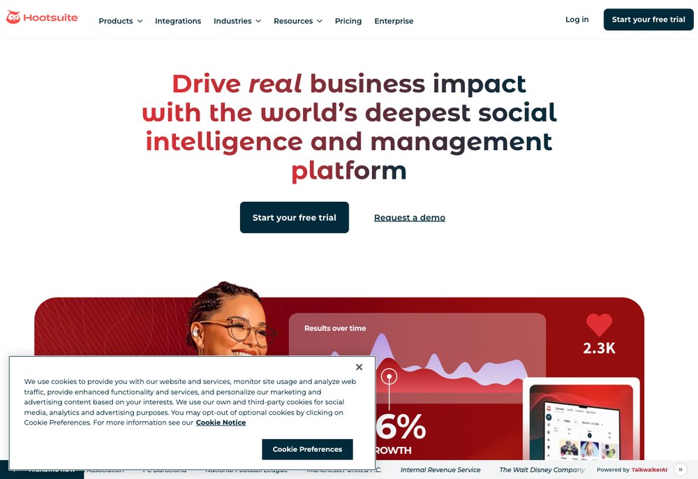 Hootsuite social media management dashboard