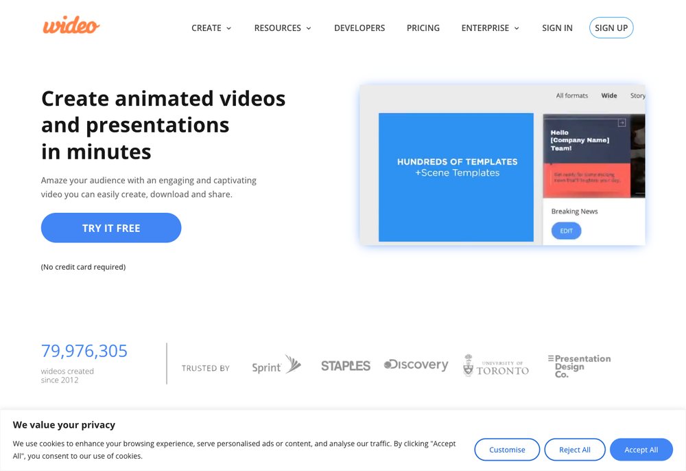 Wideo animated video maker
