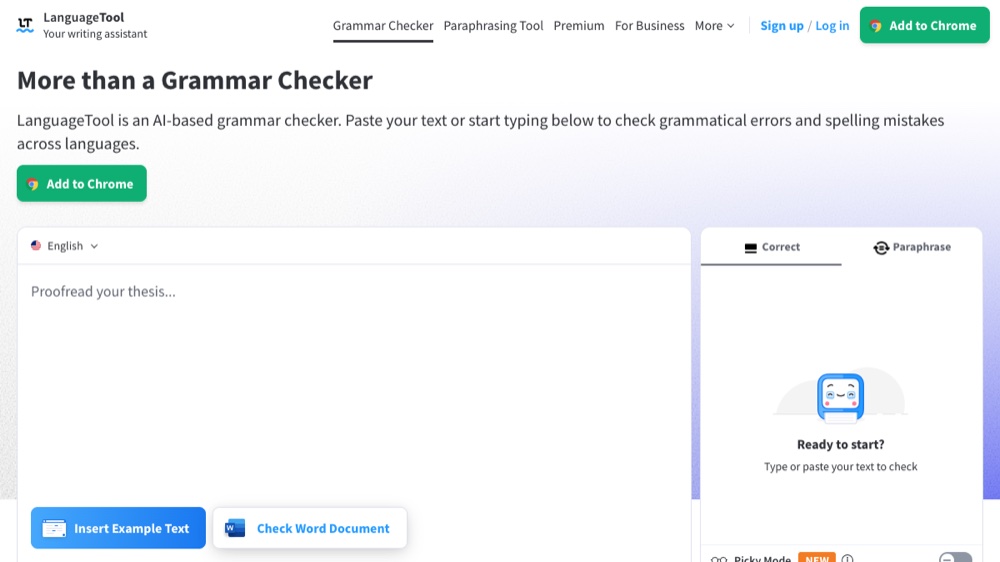 LanguageTool homepage screenshot