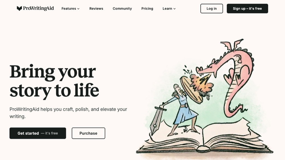 ProWritingAid homepage screenshot