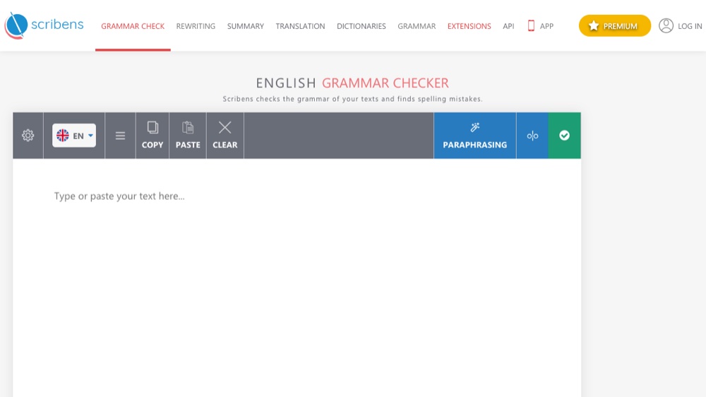 Scribens homepage screenshot