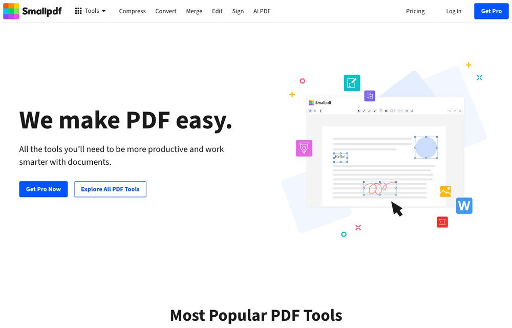 Smallpdf homepage screenshot