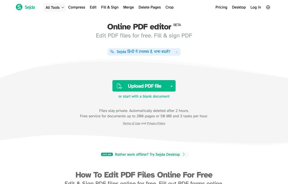 Sejda PDF Editor