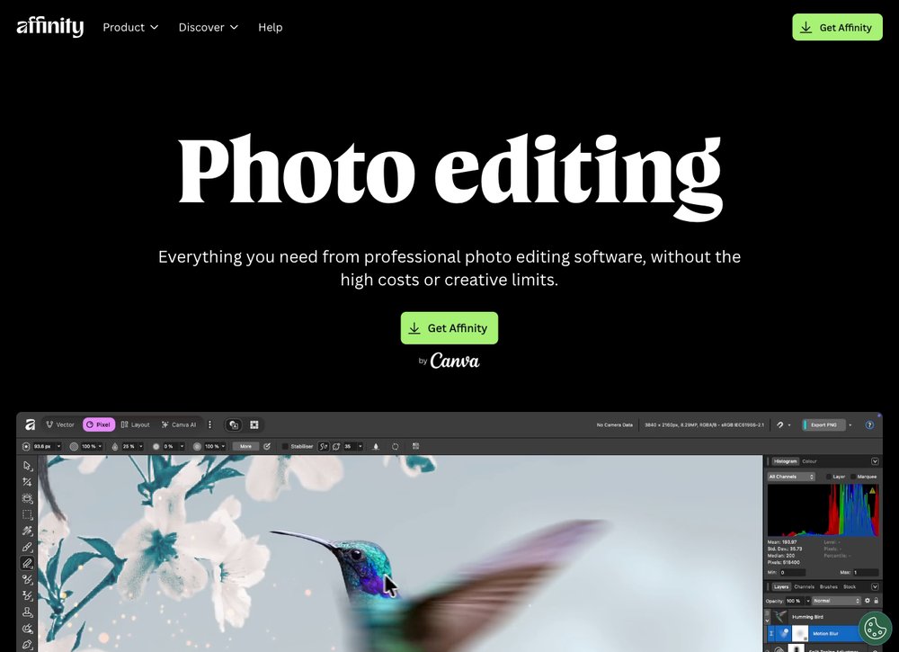 Affinity Photo by Canva official site