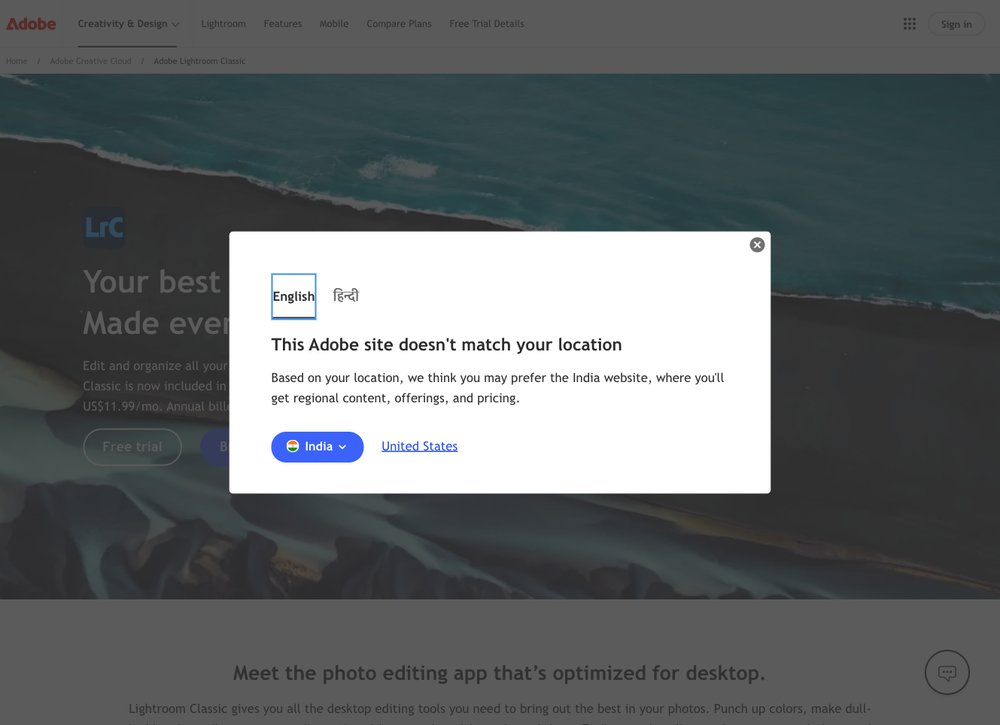 Adobe Lightroom Classic official product page