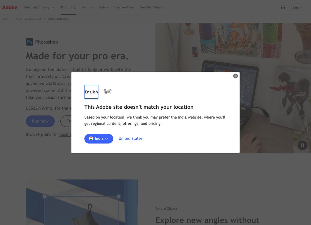 Adobe Photoshop official product page