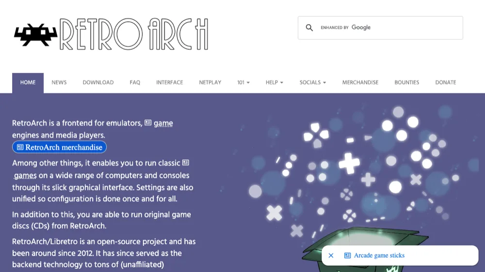 Retroarch emulator official website