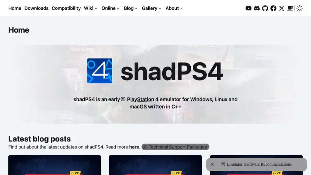 Shadps4 emulator official website
