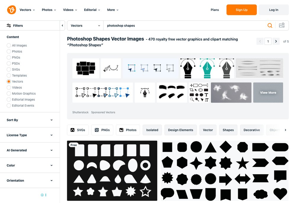 Vecteezy free vector shapes for Photoshop