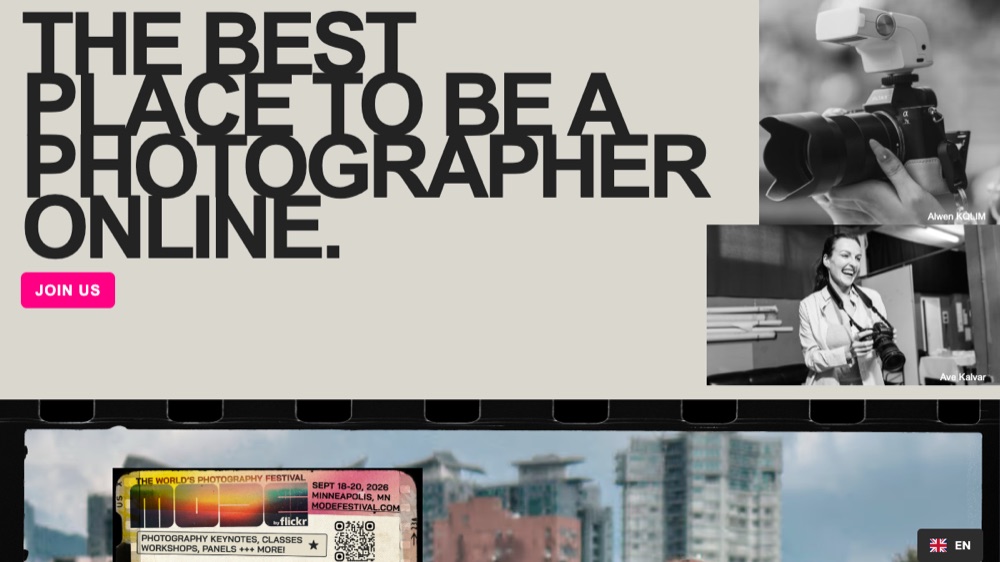 Flickr homepage screenshot