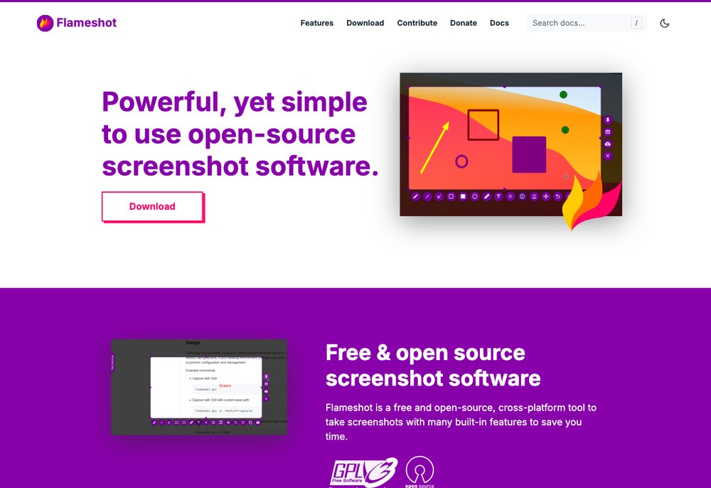 Flameshot open-source cross-platform screenshot tool