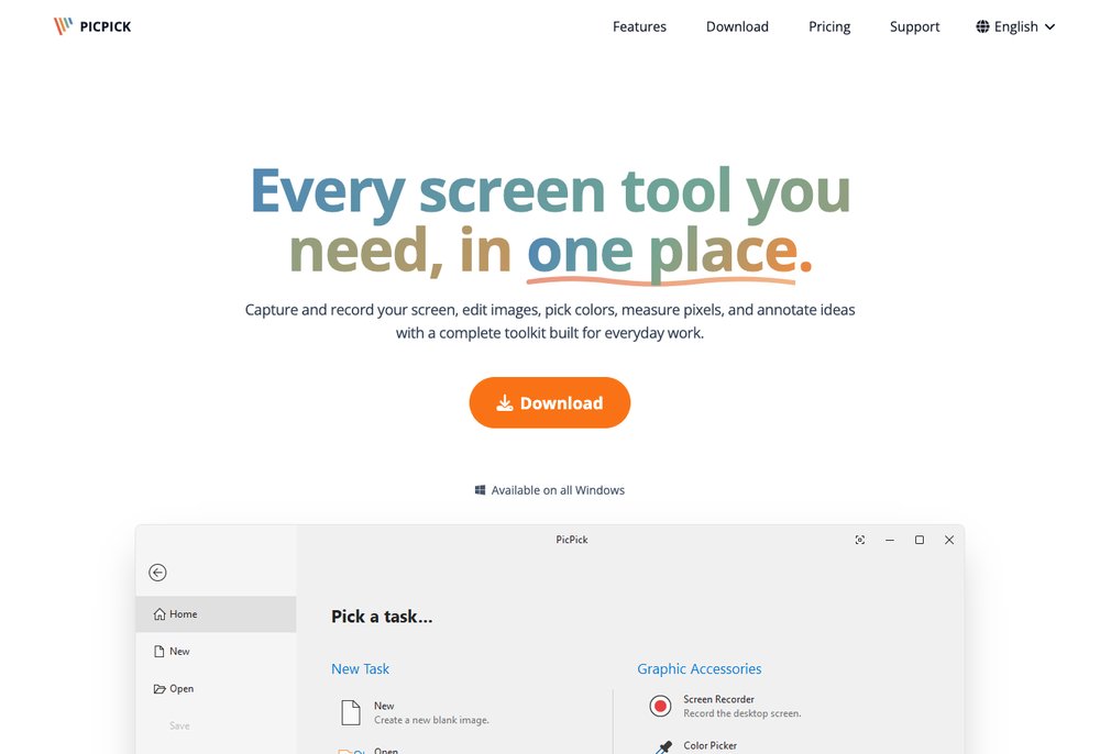PicPick screenshot tool and image editor