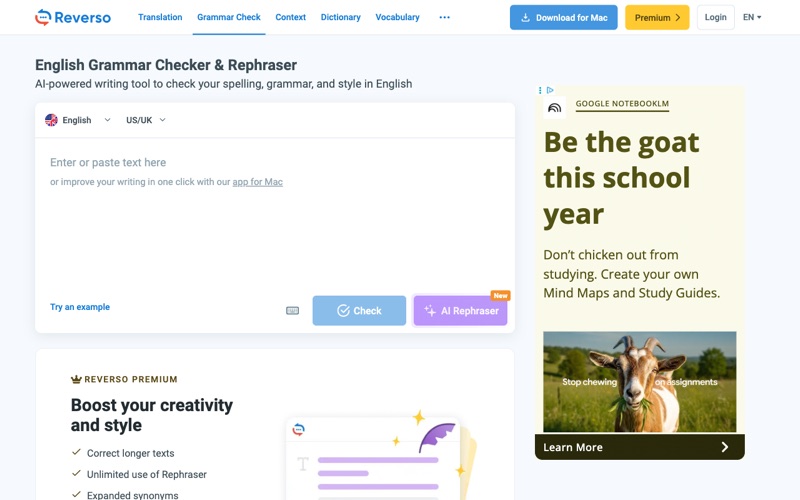 Reverso Spell Checker spell checker screenshot