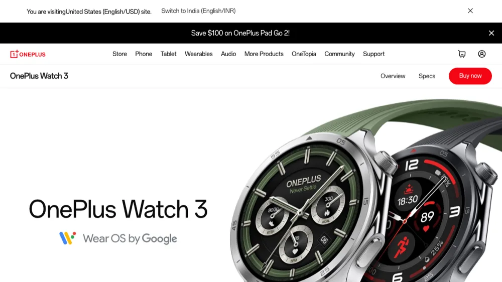 OnePlus Watch 3 smartwatch