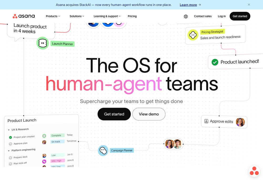 Asana work and project management