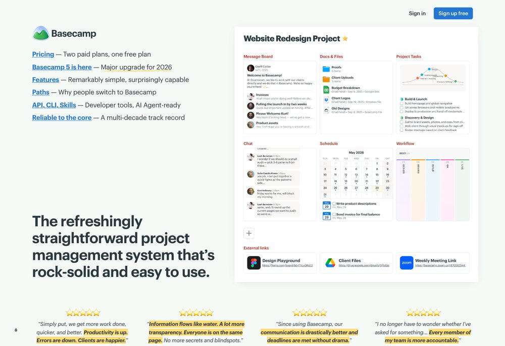 Basecamp team collaboration software