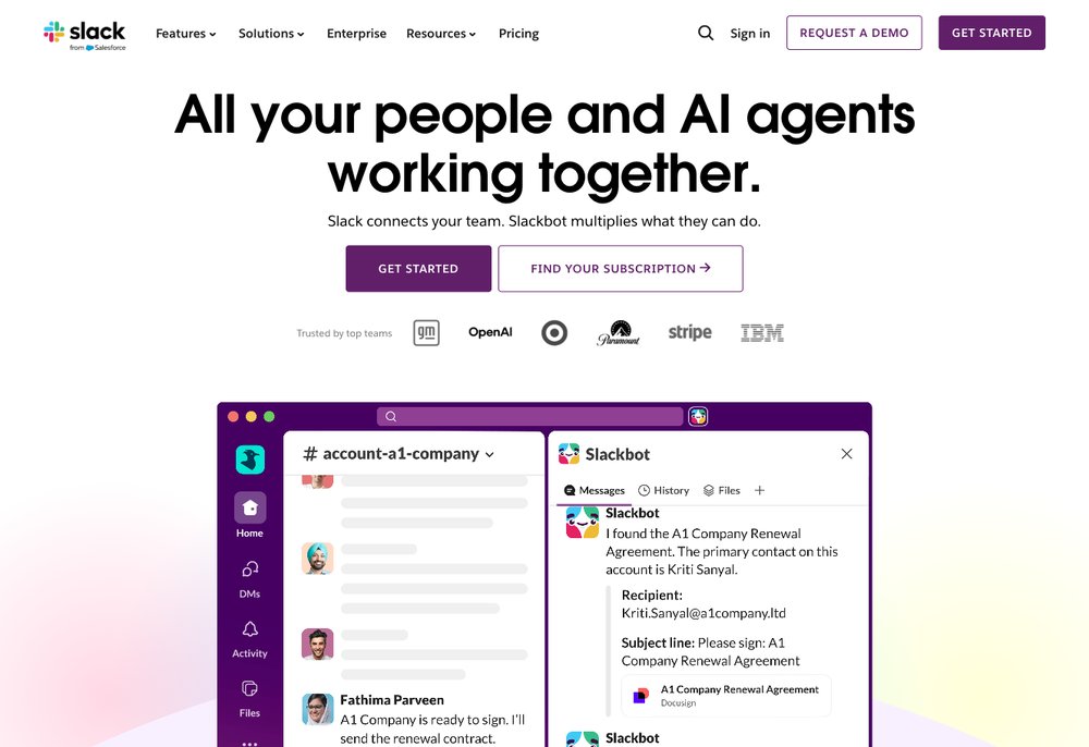 Slack team messaging platform