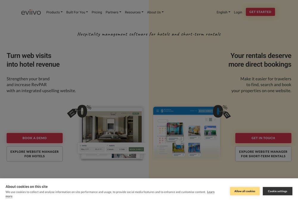 eviivo all-in-one booking and property management software