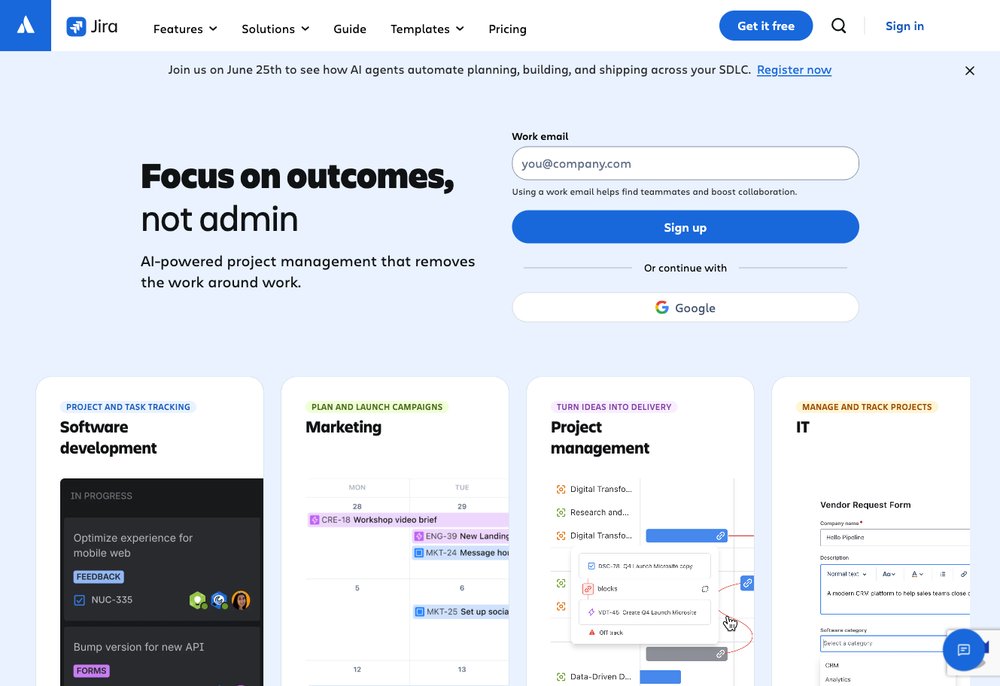 Jira agile and scrum software by Atlassian