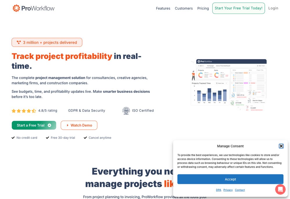 ProWorkflow project, task and time management