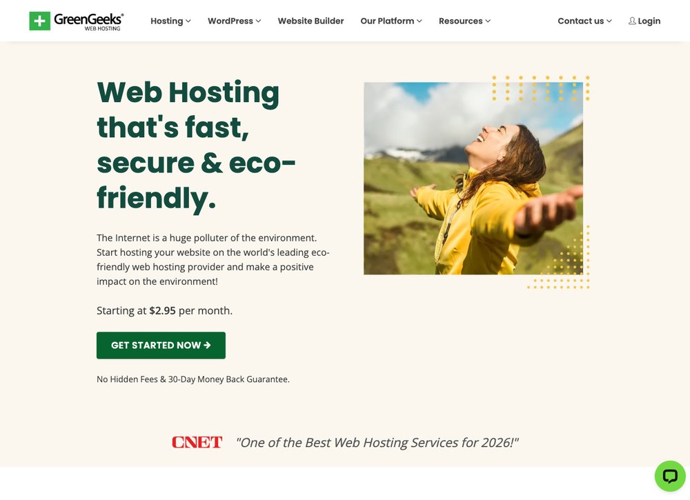 GreenGeeks web hosting screenshot