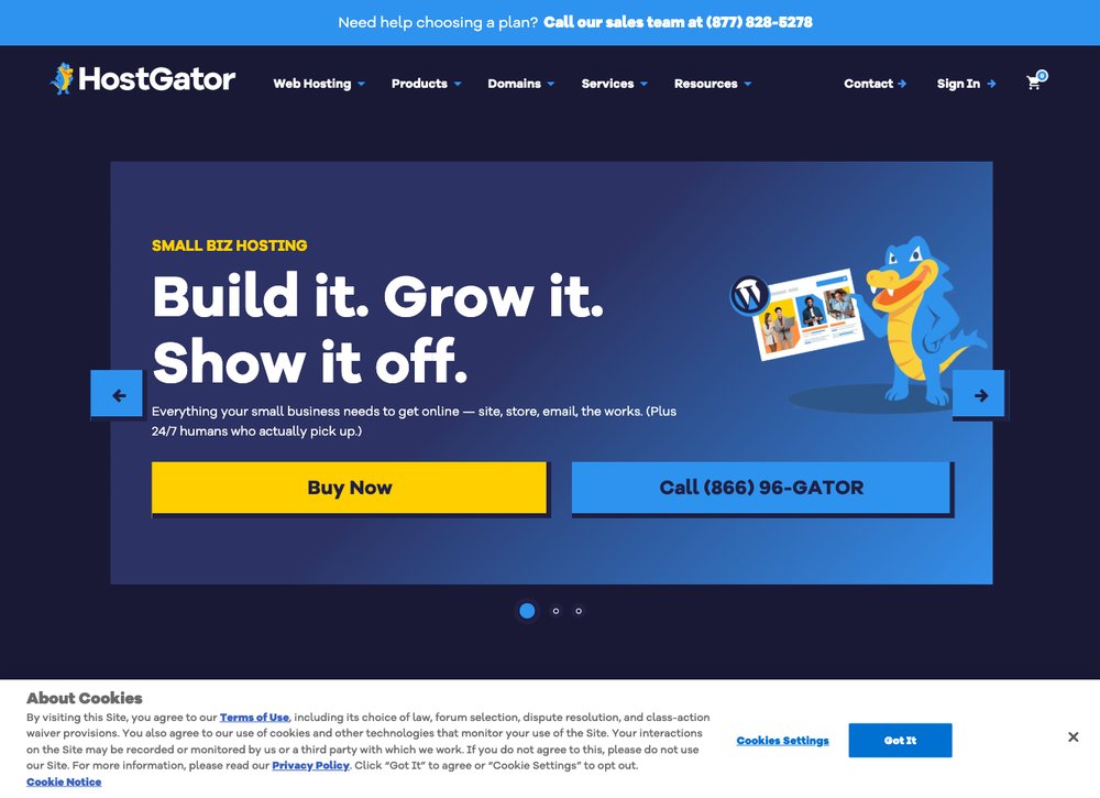 HostGator web hosting screenshot