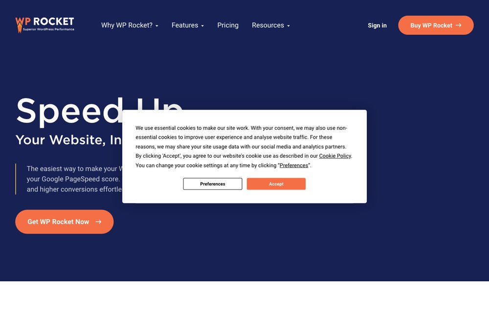 WP Rocket screenshot
