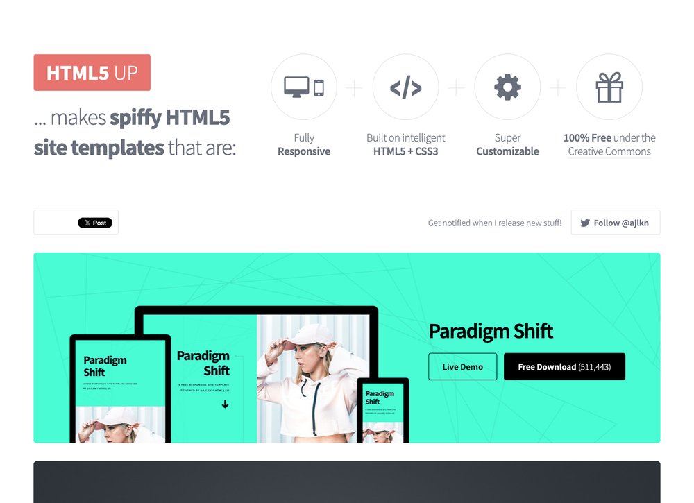 HTML5 UP free responsive HTML5 site templates