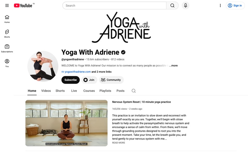 Yoga with Adriene yoga app screenshot
